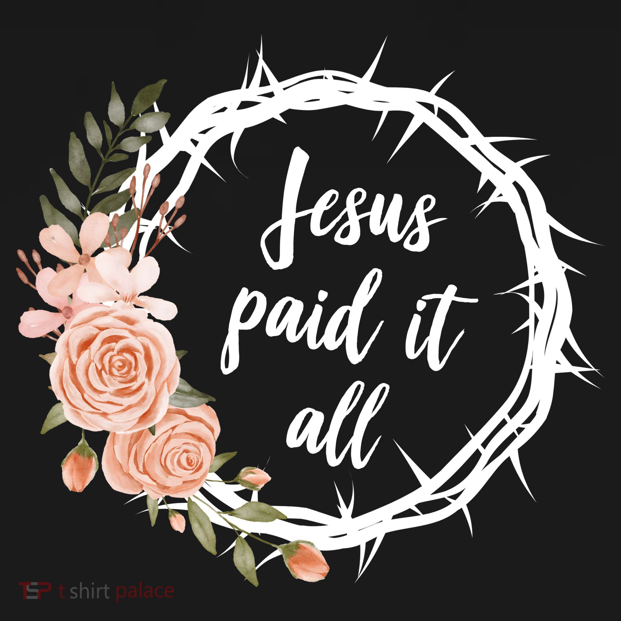 Jesus Paid It All Floral Crown Christian Coaster