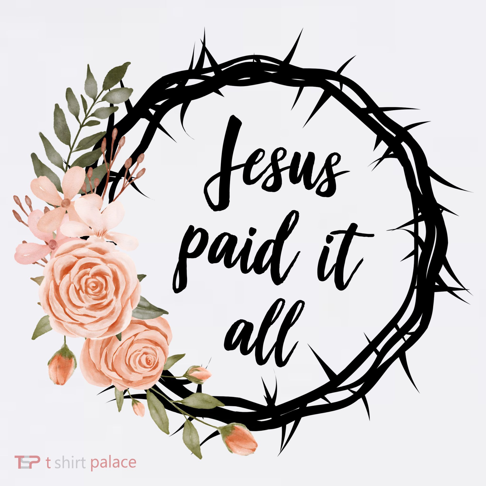 Jesus Paid It All Floral Crown Christian Women's Tank Top