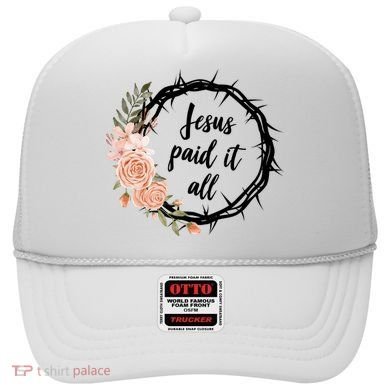 Jesus Paid It All Floral Crown Christian Hat