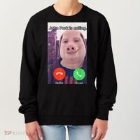 John Pork Is Calling Funny Answer Call Phone Women's Sweatshirt thumb 0