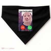 John Pork Is Calling Funny Answer Call Phone USA-Made Doggie Bandana thumb 0