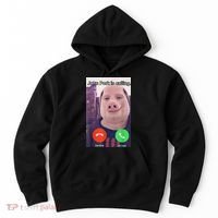 John Pork Is Calling Funny Answer Call Phone Hoodie thumb 0