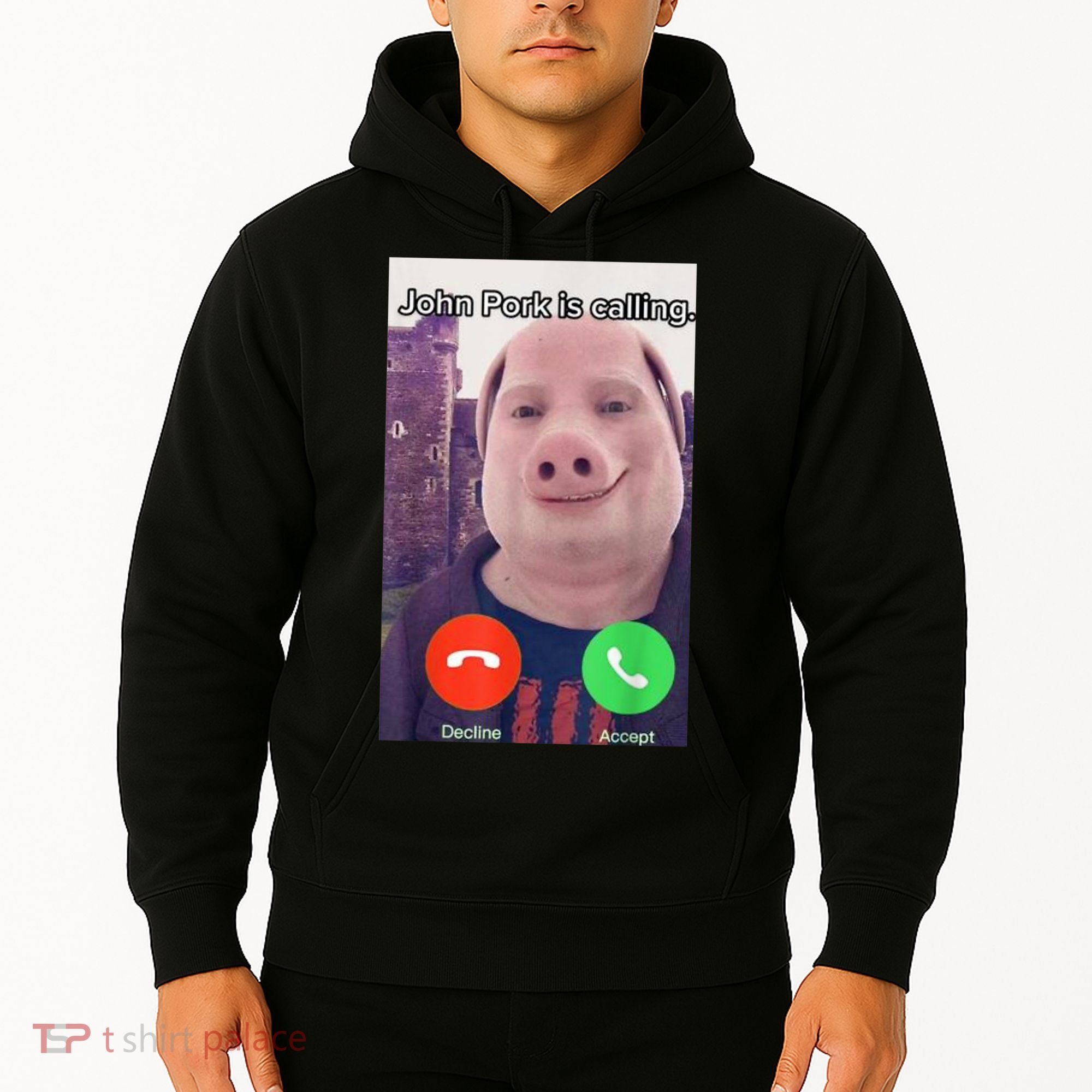 John Pork Is Calling Funny Answer Call Phone Hoodie