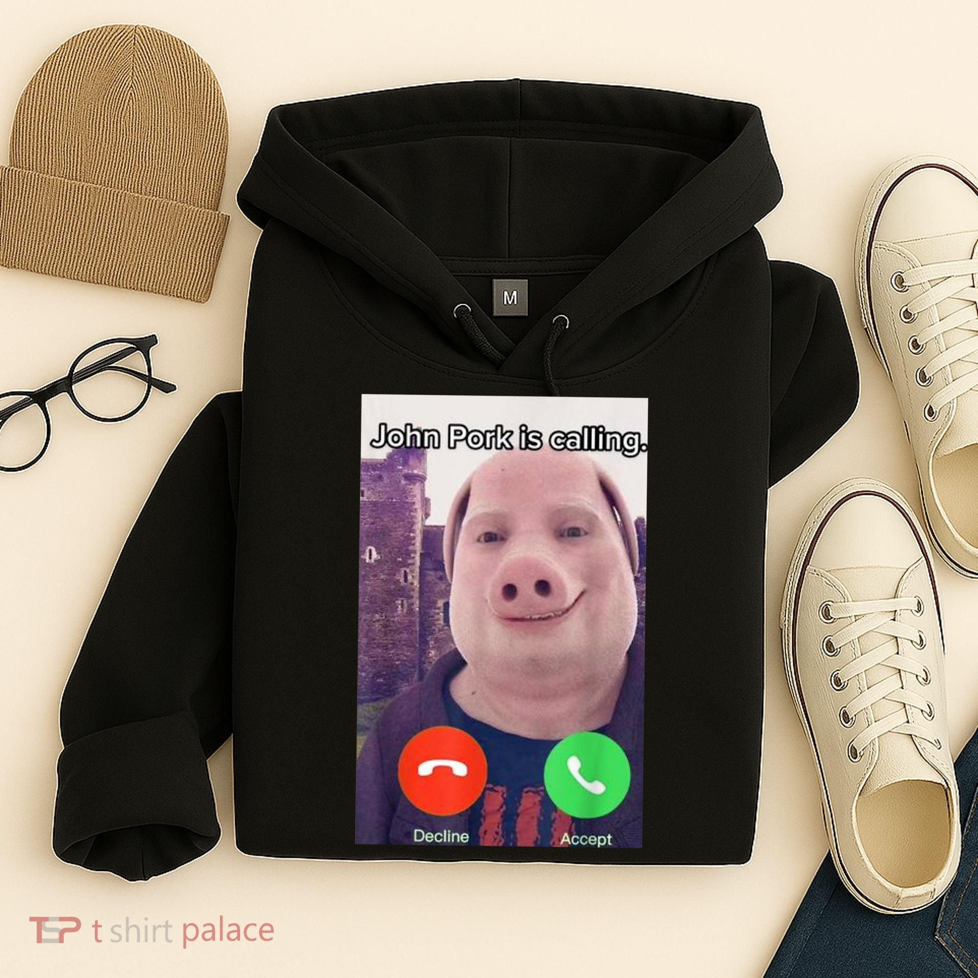 John Pork Is Calling Funny Answer Call Phone Hoodie