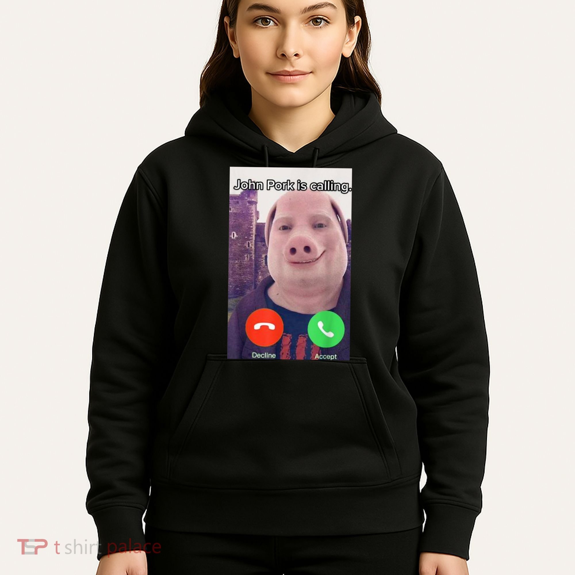 John Pork Is Calling Funny Answer Call Phone Hoodie