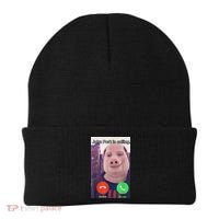 John Pork Is Calling Funny Answer Call Phone Beanie thumb 0