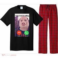 John Pork Is Calling Funny Answer Call Phone Pajama Set thumb 0