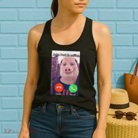 John Pork Is Calling Funny Answer Call Phone Women's Tank Top thumb 2