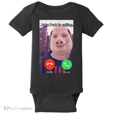 John Pork Is Calling Funny Answer Call Phone Baby Bodysuit