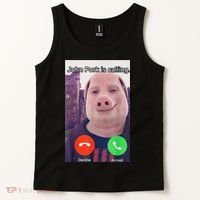 John Pork Is Calling Funny Answer Call Phone Tank Top thumb 2