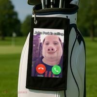 John Pork Is Calling Funny Answer Call Phone Golf Towel thumb 2
