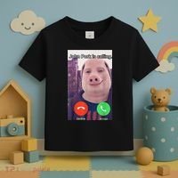 John Pork Is Calling Funny Answer Call Phone Toddler T-Shirt thumb 3