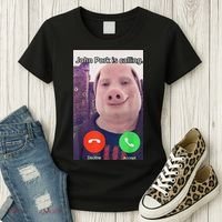 John Pork Is Calling Funny Answer Call Phone Women's T-Shirt thumb 3