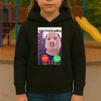 John Pork Is Calling Funny Answer Call Phone Kids Hoodie thumb 3