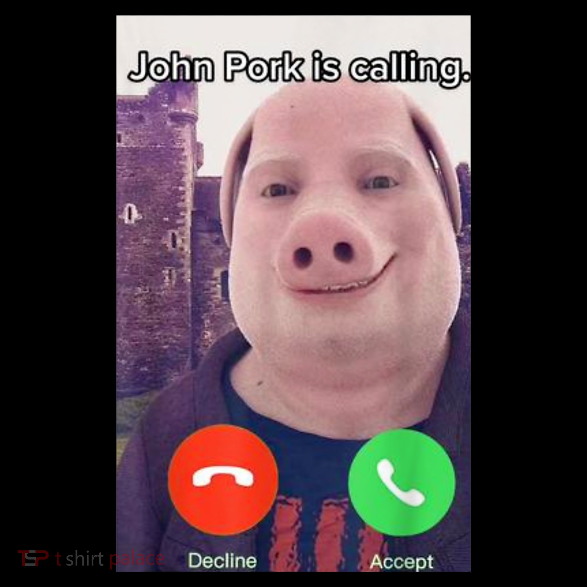 John Pork Is Calling Funny Answer Call Phone Kids T-Shirt