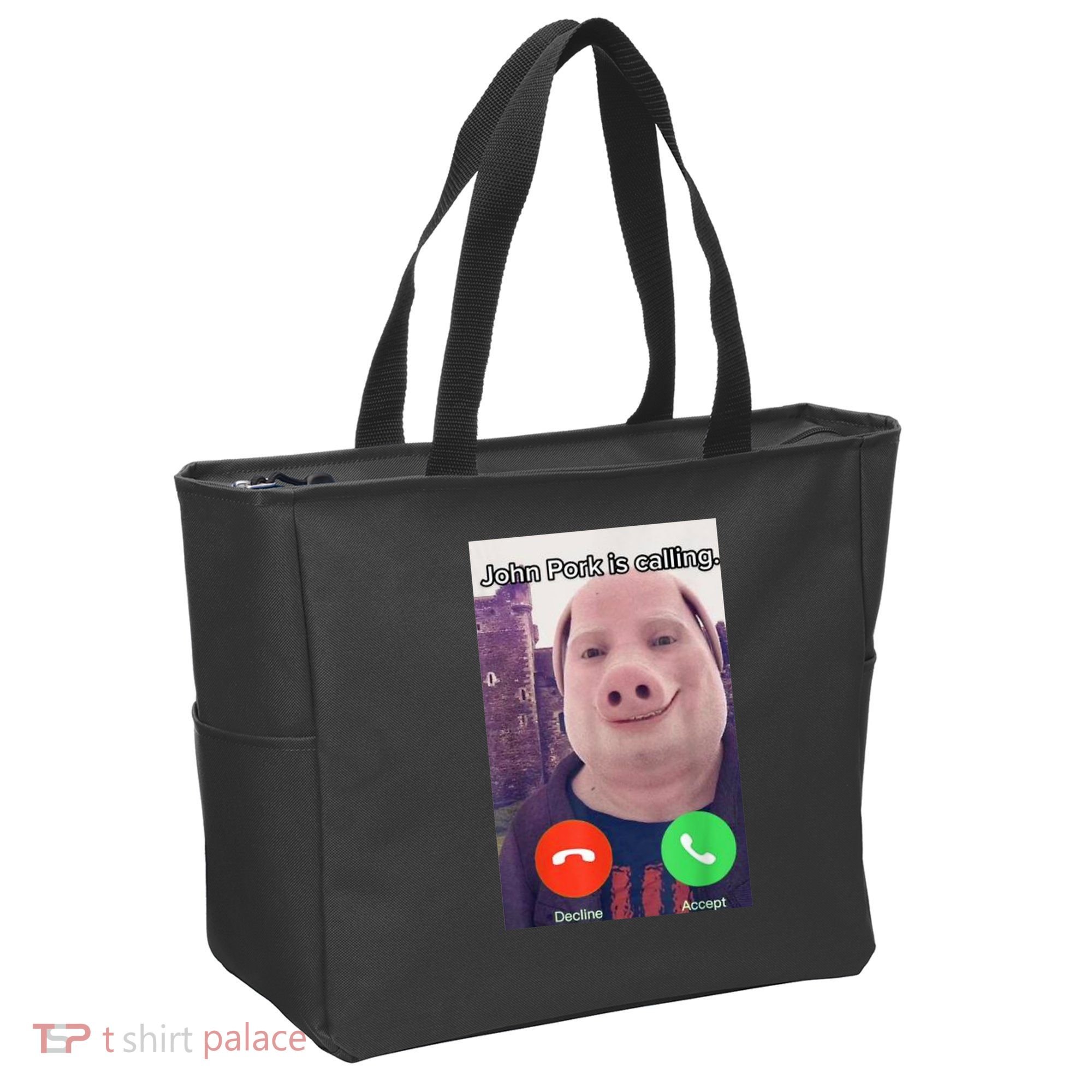 John Pork Is Calling Funny Answer Call Phone Tote Bag