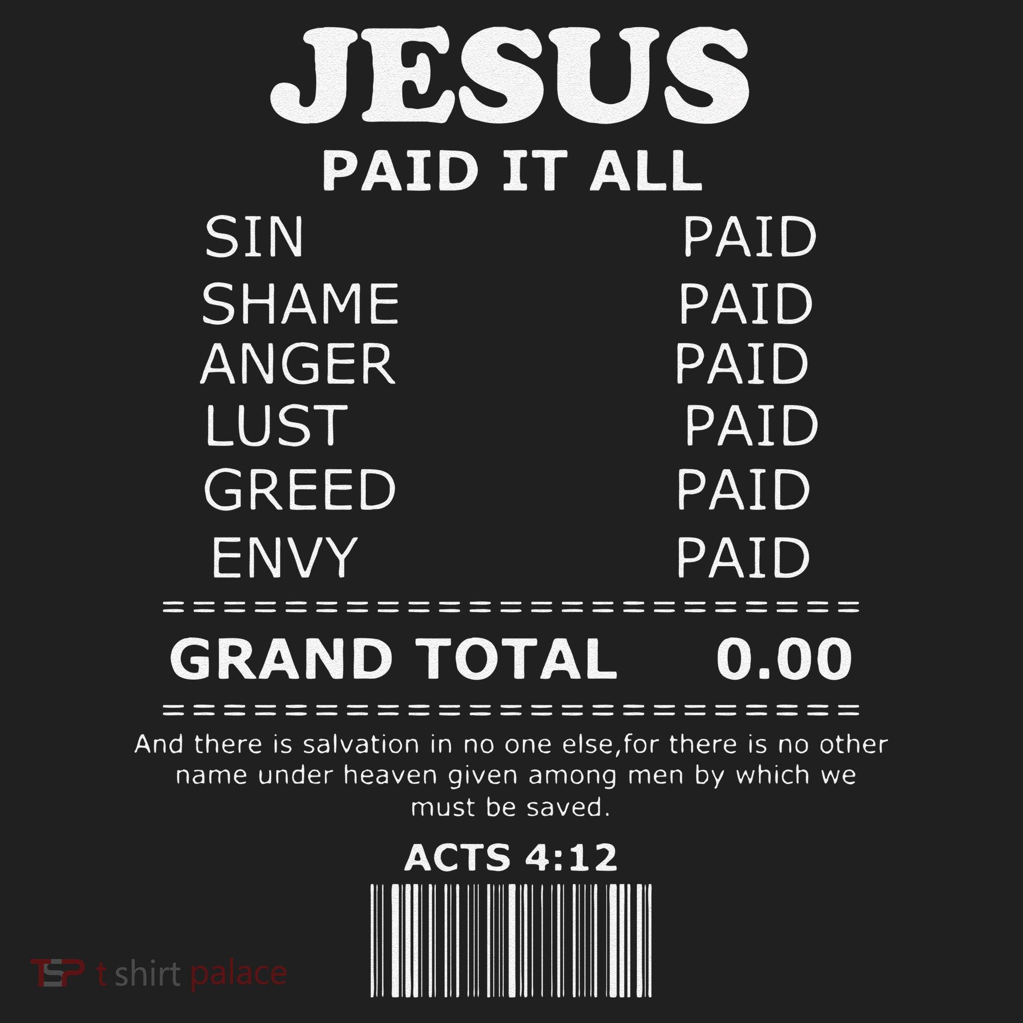 Jesus Paid It All Receipt Hat