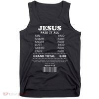 Jesus Paid It All Receipt Tank Top thumb 0