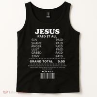 Jesus Paid It All Receipt Tank Top thumb 2
