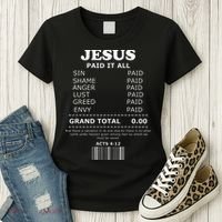 Jesus Paid It All Receipt Women's T-Shirt thumb 3