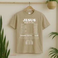 Jesus Paid It All Receipt T-Shirt thumb 2