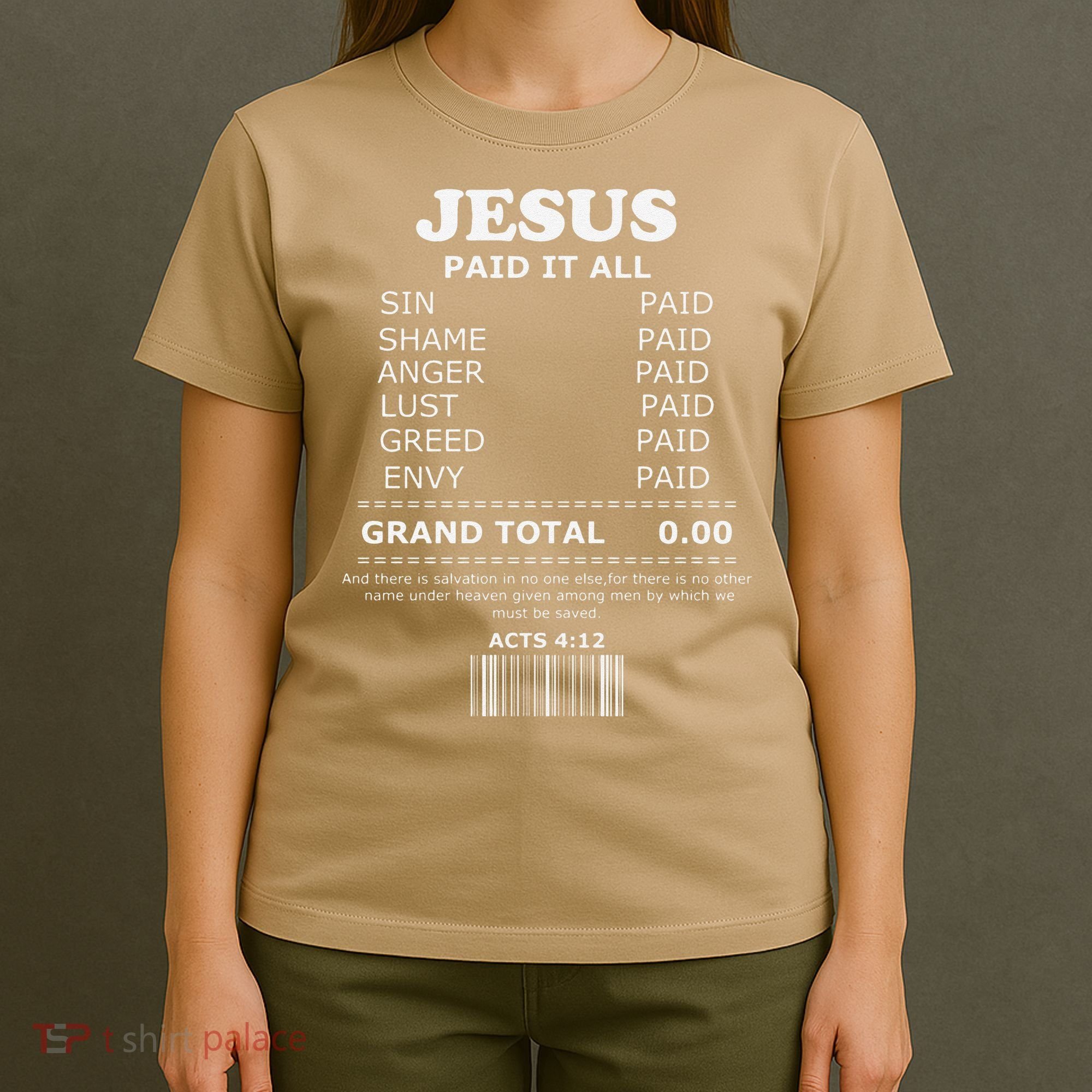 Jesus Paid It All Receipt T-Shirt
