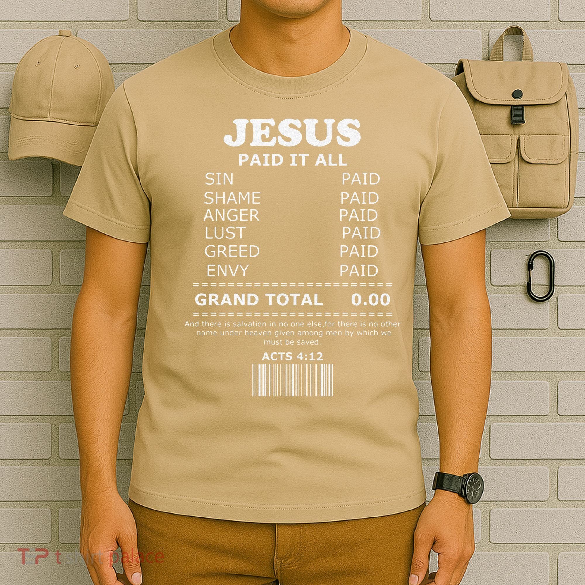 Jesus Paid It All Receipt T-Shirt