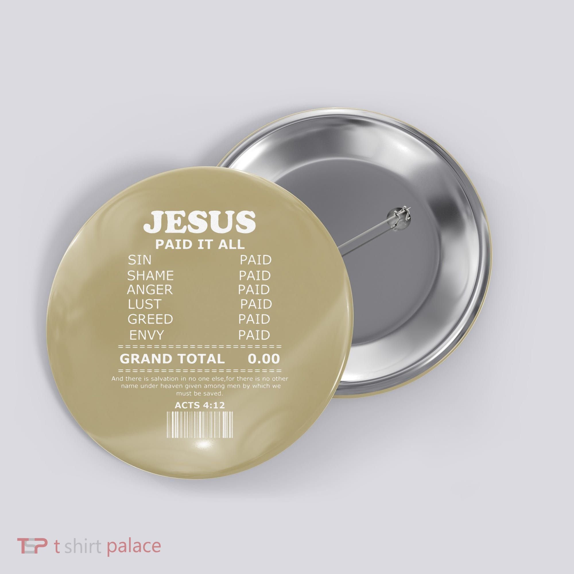 Jesus Paid It All Receipt Button