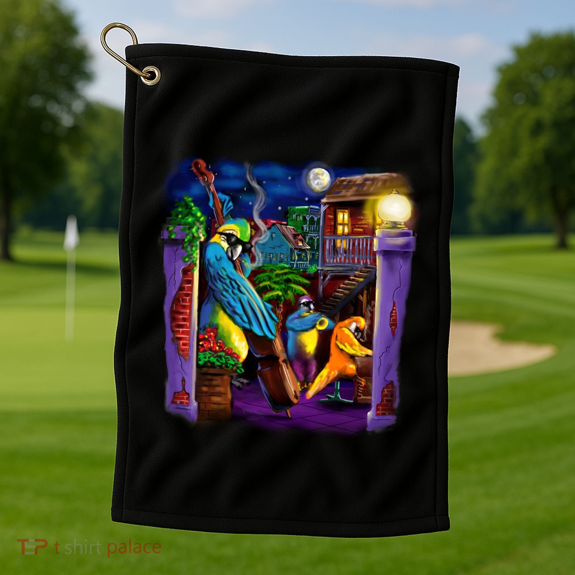 Jazz Parrots Golf Towel