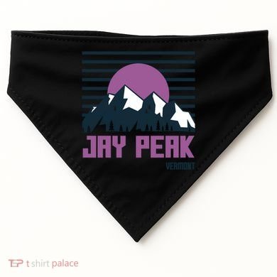Jay Peak Mountains Vermont Hiking Outdoors Cool Gift USA-Made Doggie Bandana