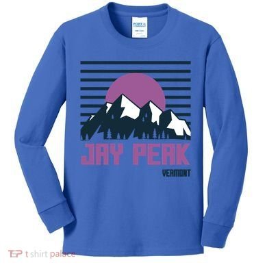 Jay Peak Mountains Vermont Hiking Outdoors Cool Gift Kids Long Sleeve Shirt
