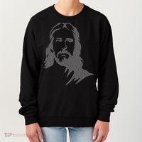 Jesus Portrait Outline Women's Sweatshirt thumb 0