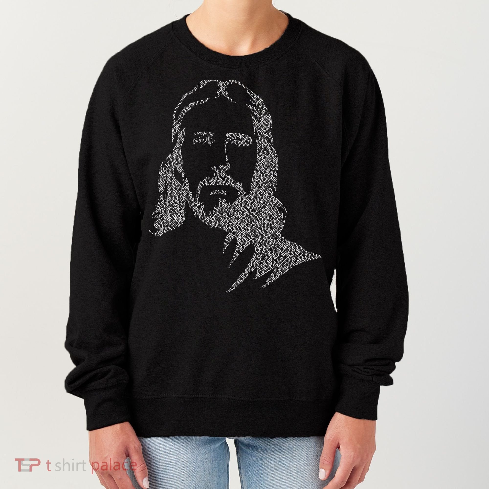 Jesus Portrait Outline Women's Sweatshirt