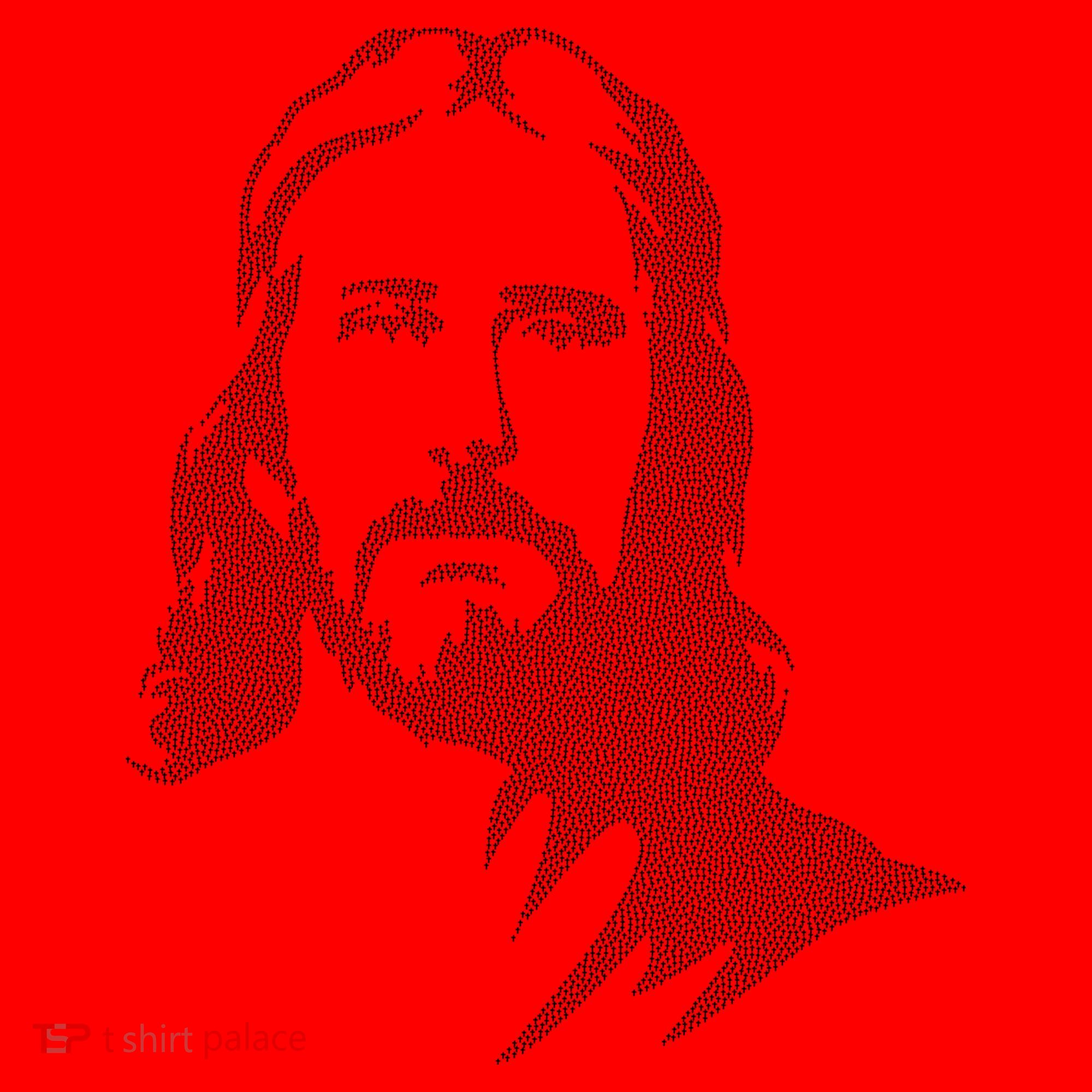 Jesus Portrait Outline Santa Hat