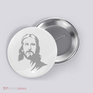 Jesus Portrait Outline Button