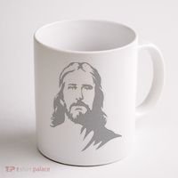 Jesus Portrait Outline Coffee Mug thumb 1