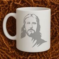 Jesus Portrait Outline Coffee Mug thumb 2
