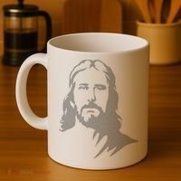 Jesus Portrait Outline Coffee Mug thumb 4