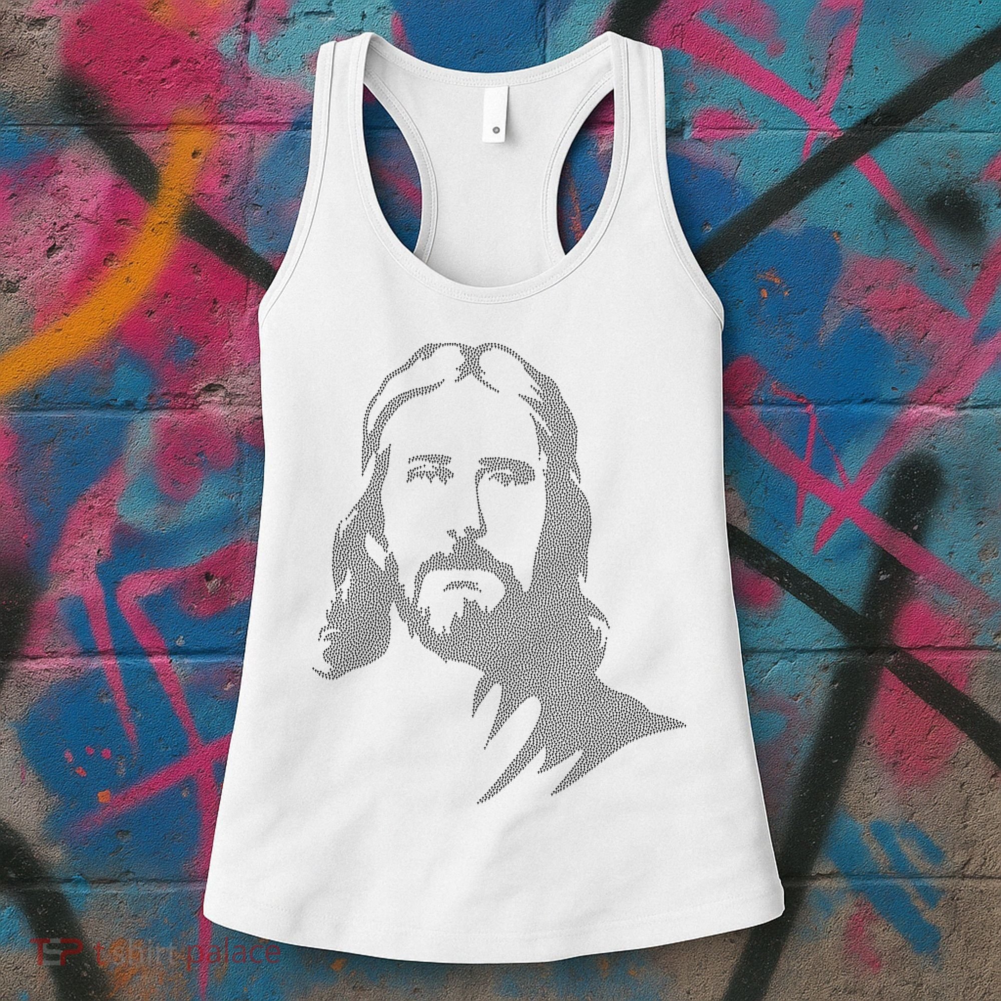 Jesus Portrait Outline Women's Tank Top