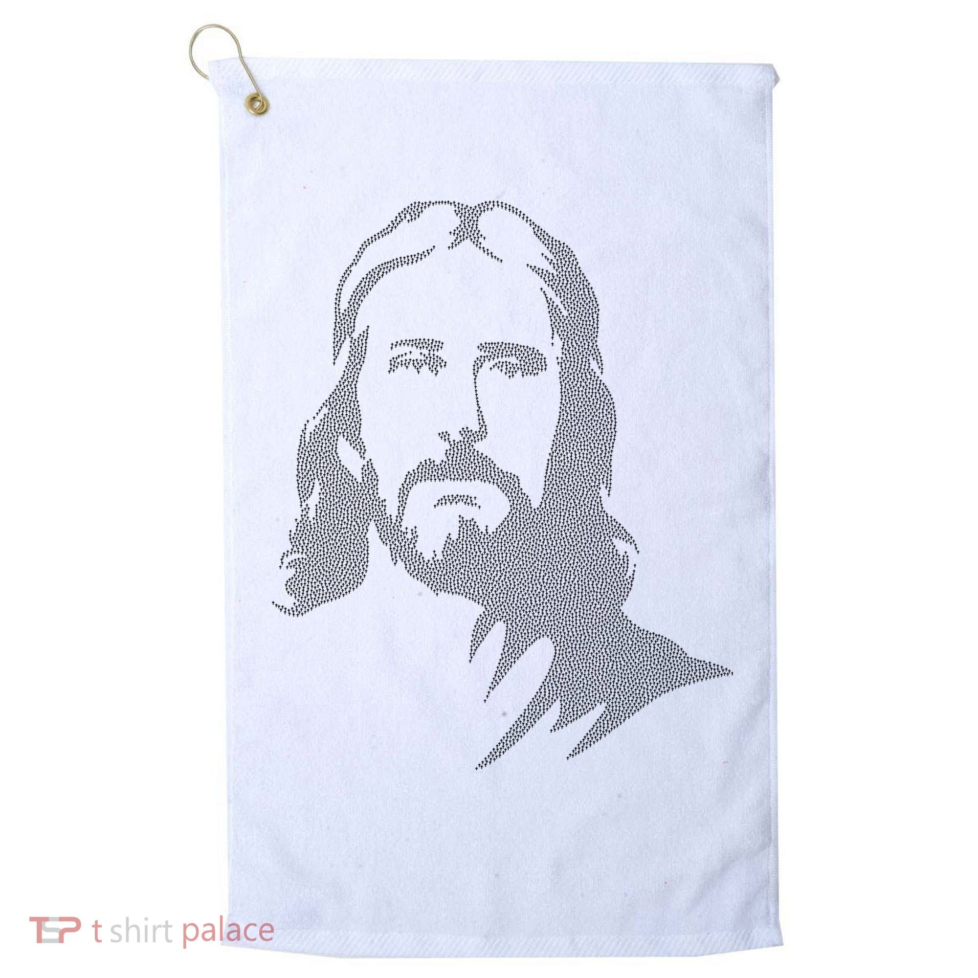 Jesus Portrait Outline Golf Towel