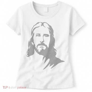 Jesus Portrait Outline Women's T-Shirt