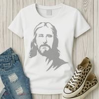 Jesus Portrait Outline Women's T-Shirt thumb 3