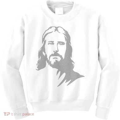 Jesus Portrait Outline Kids Sweatshirt