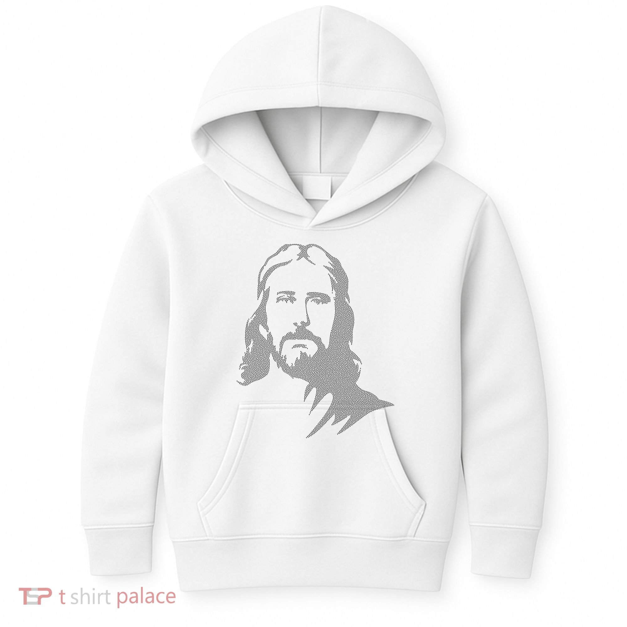 Jesus Portrait Outline Kids Hoodie