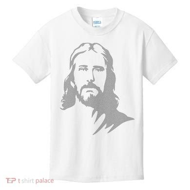 Jesus Portrait Outline Kids T-Shirt