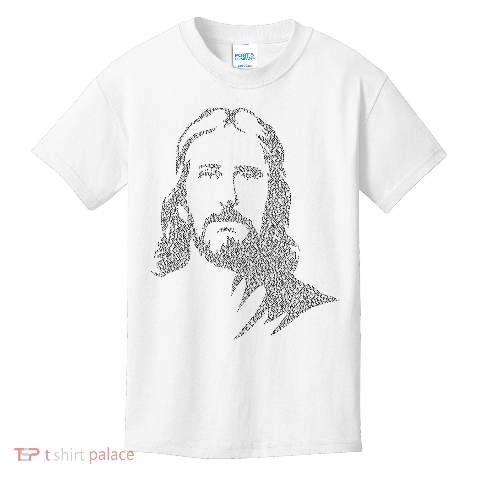 Jesus Portrait Outline Kids T-Shirt