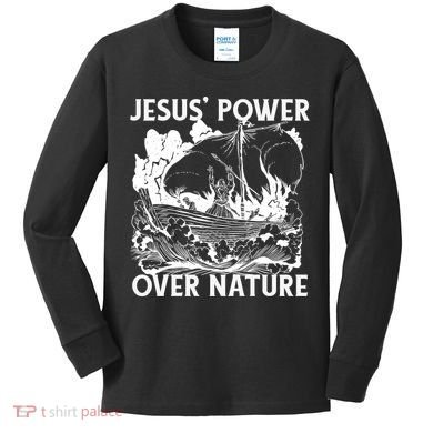 Jesus's Power Over Nature Kids Long Sleeve Shirt