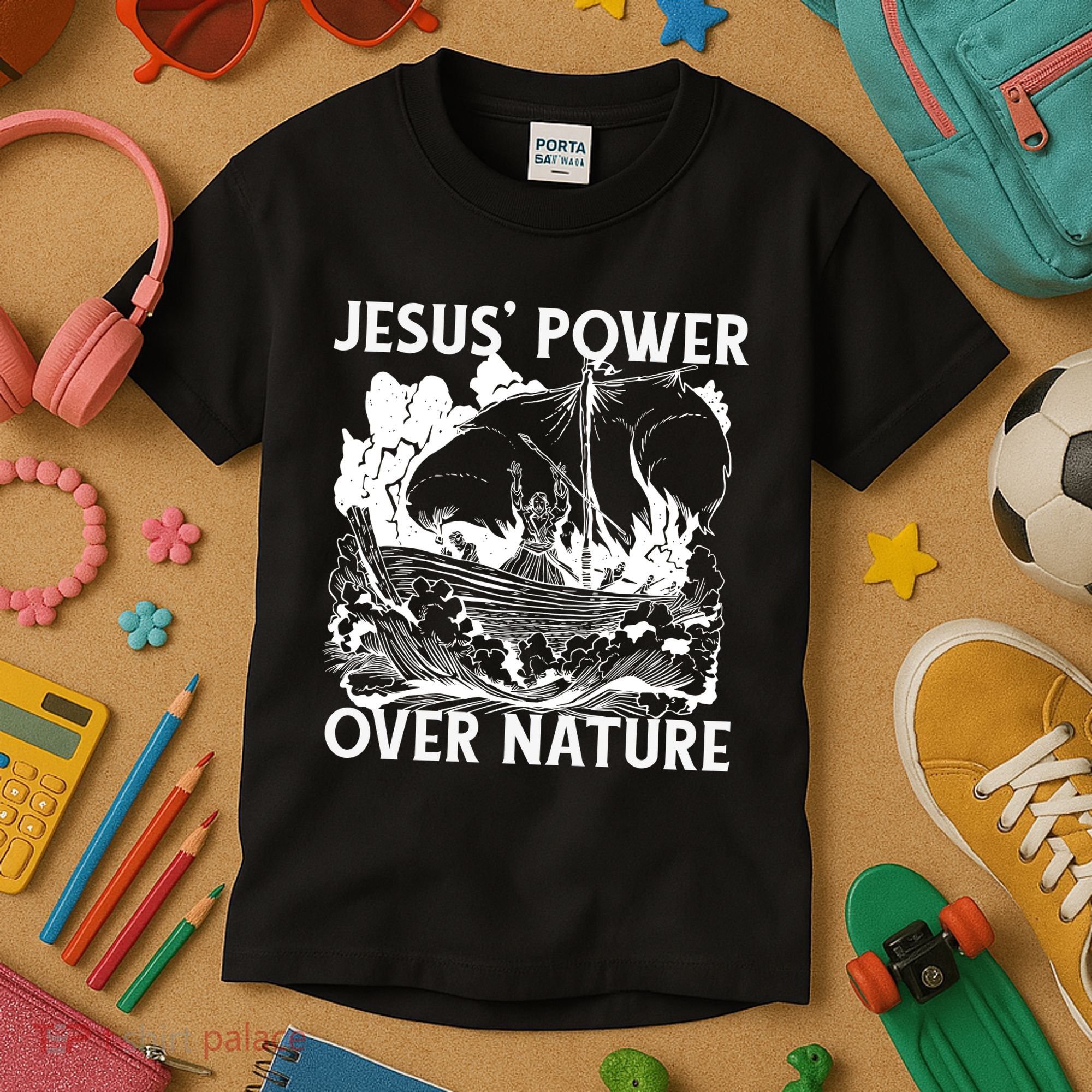 Jesus's Power Over Nature Kids T-Shirt