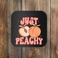 Just Peachy Retro 70s Georgia Peaches Summer Fruit Coaster thumb 0