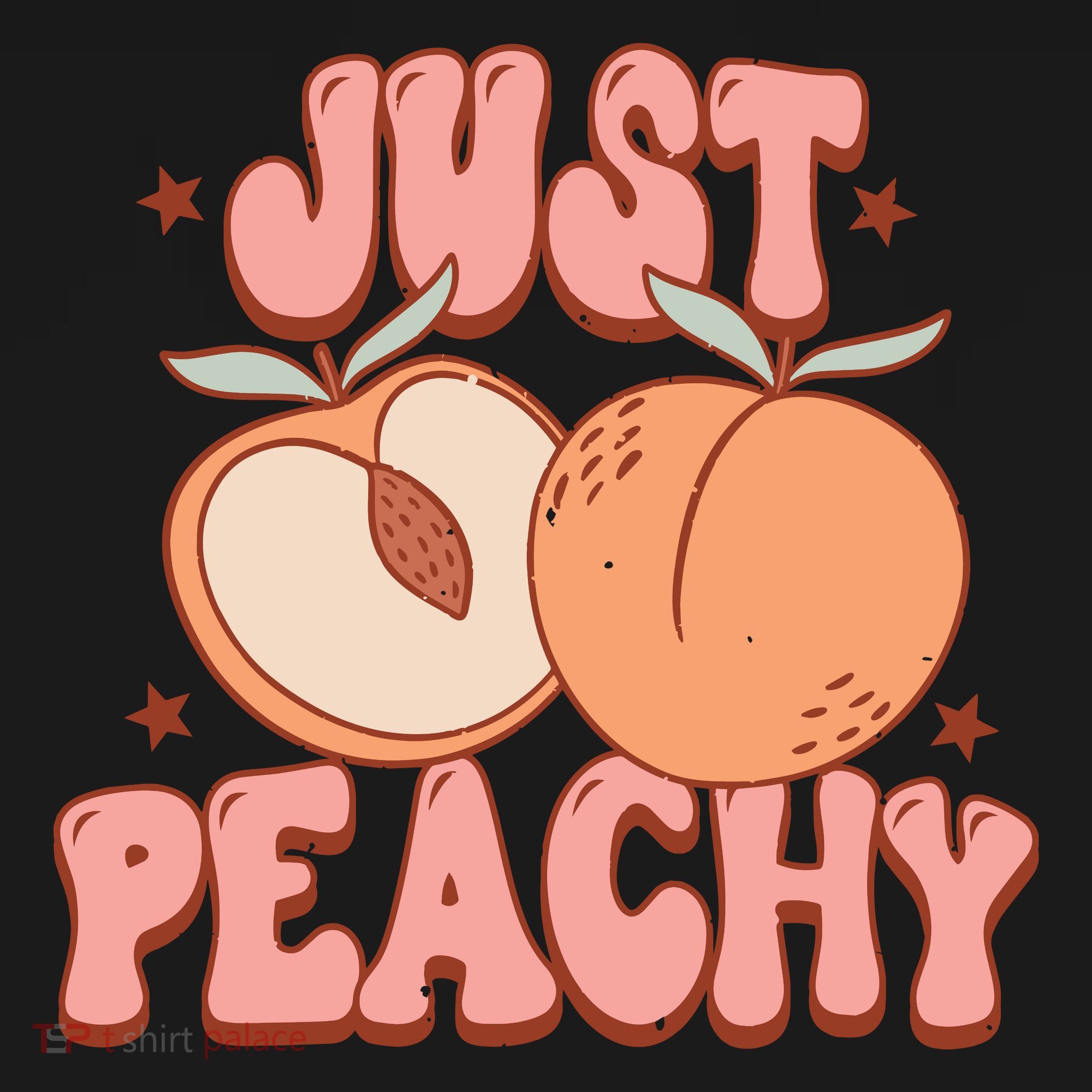 Just Peachy Retro 70s Georgia Peaches Summer Fruit Coaster
